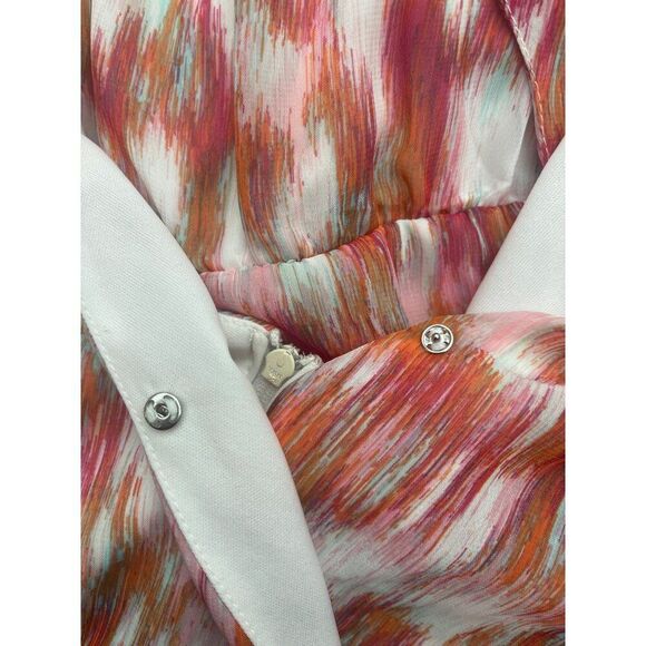 Bisou Bisou Women Sleeveless Multicolored Hi-Low Cut-Out Back Dress Size 16 - Picture 8 of 10